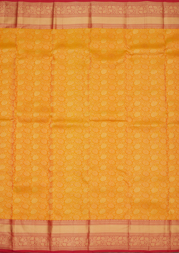 Mustard Zariwork Pure Silk Saree