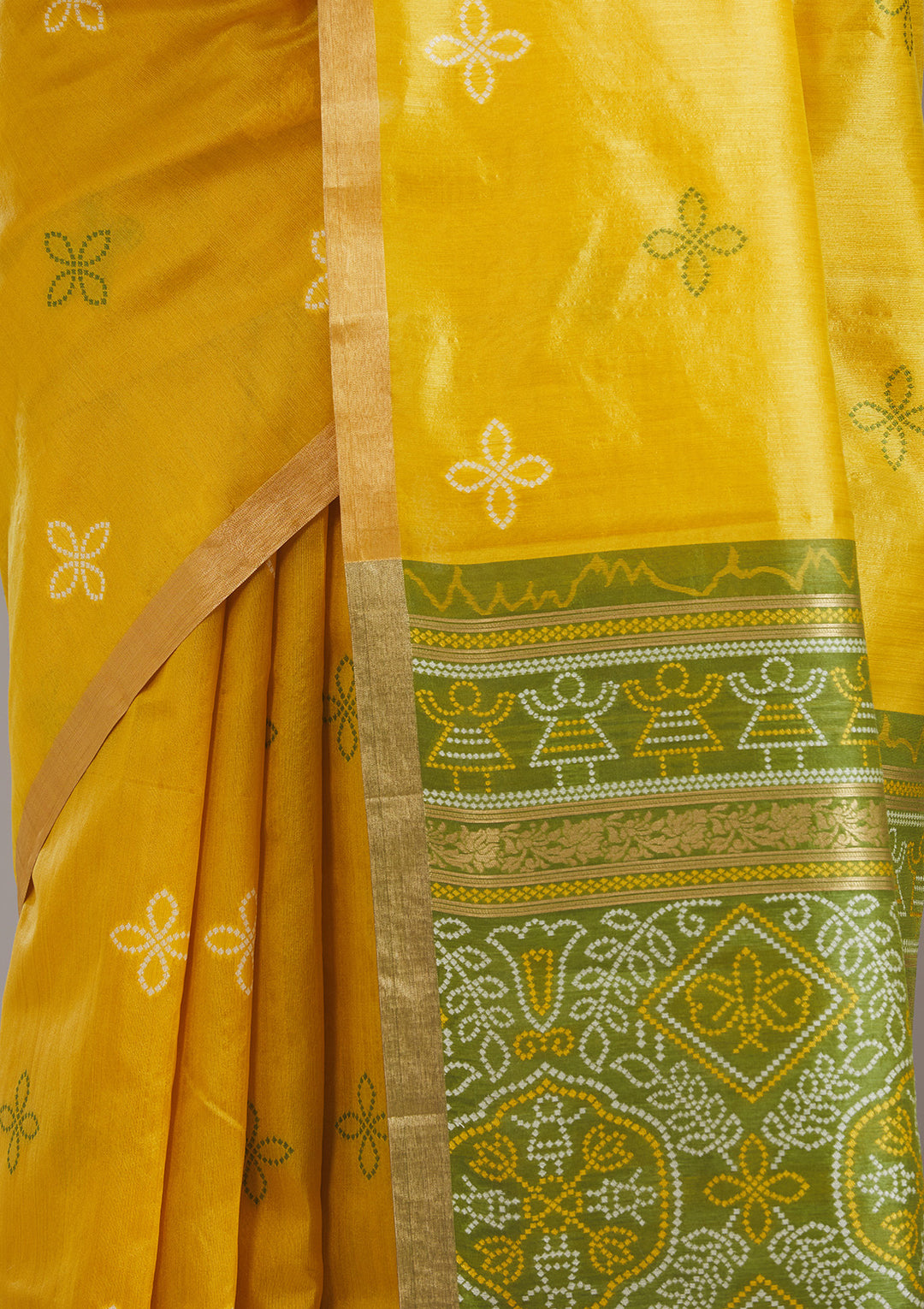 Mustard Zariwork Tissue Saree