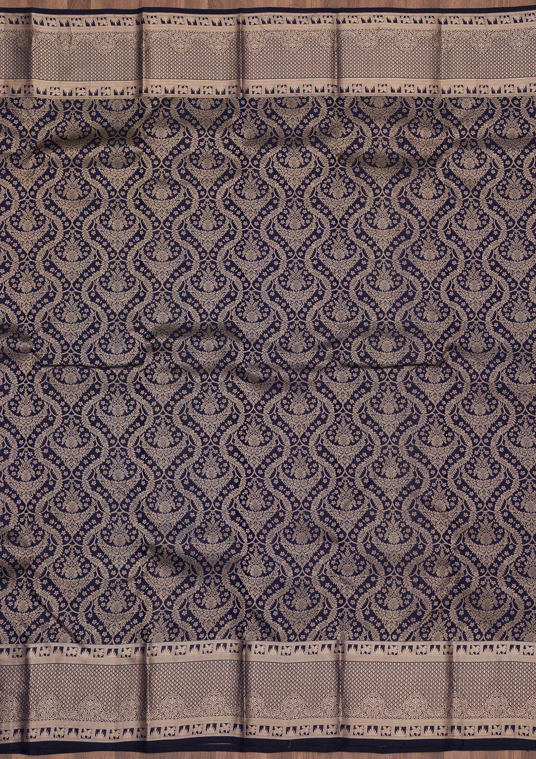 Navy Blue Zariwork Pure Silk Saree