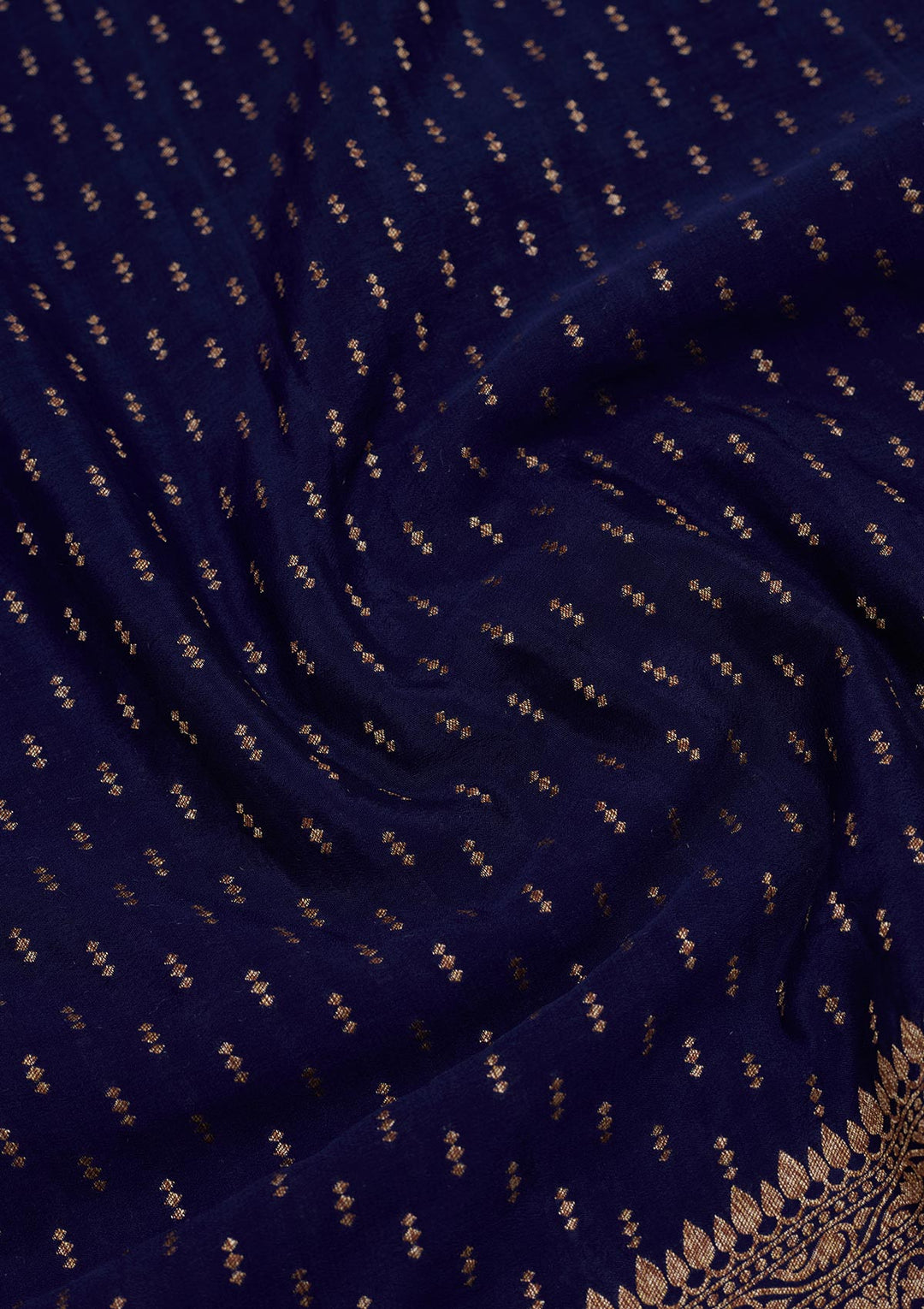 Navy Blue Zariwork Pure Silk Saree