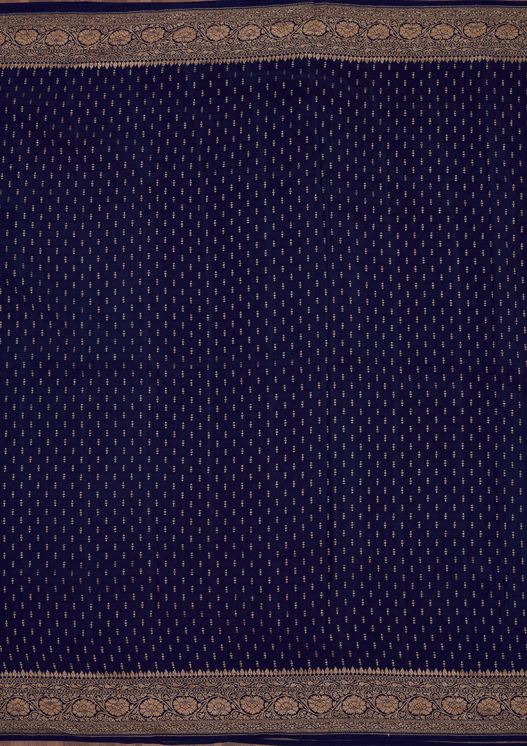 Navy Blue Zariwork Pure Silk Saree