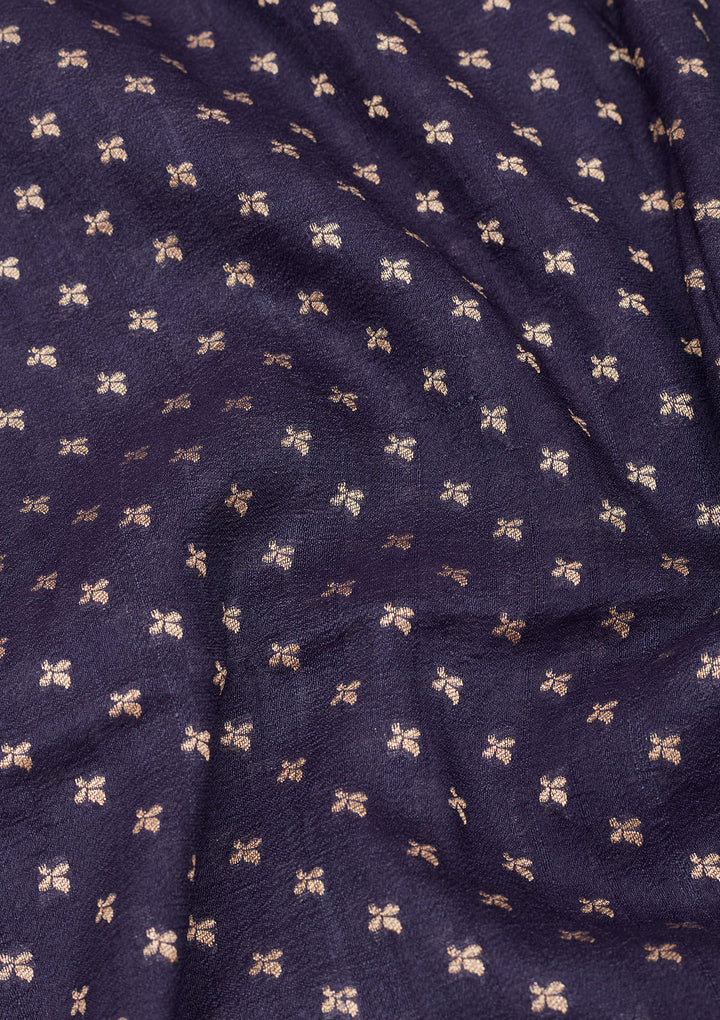 Navy Blue Zariwork Pure Silk Saree