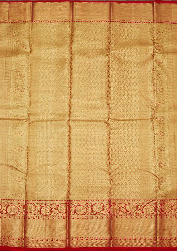 Off White Zariwork Pure Silk Saree