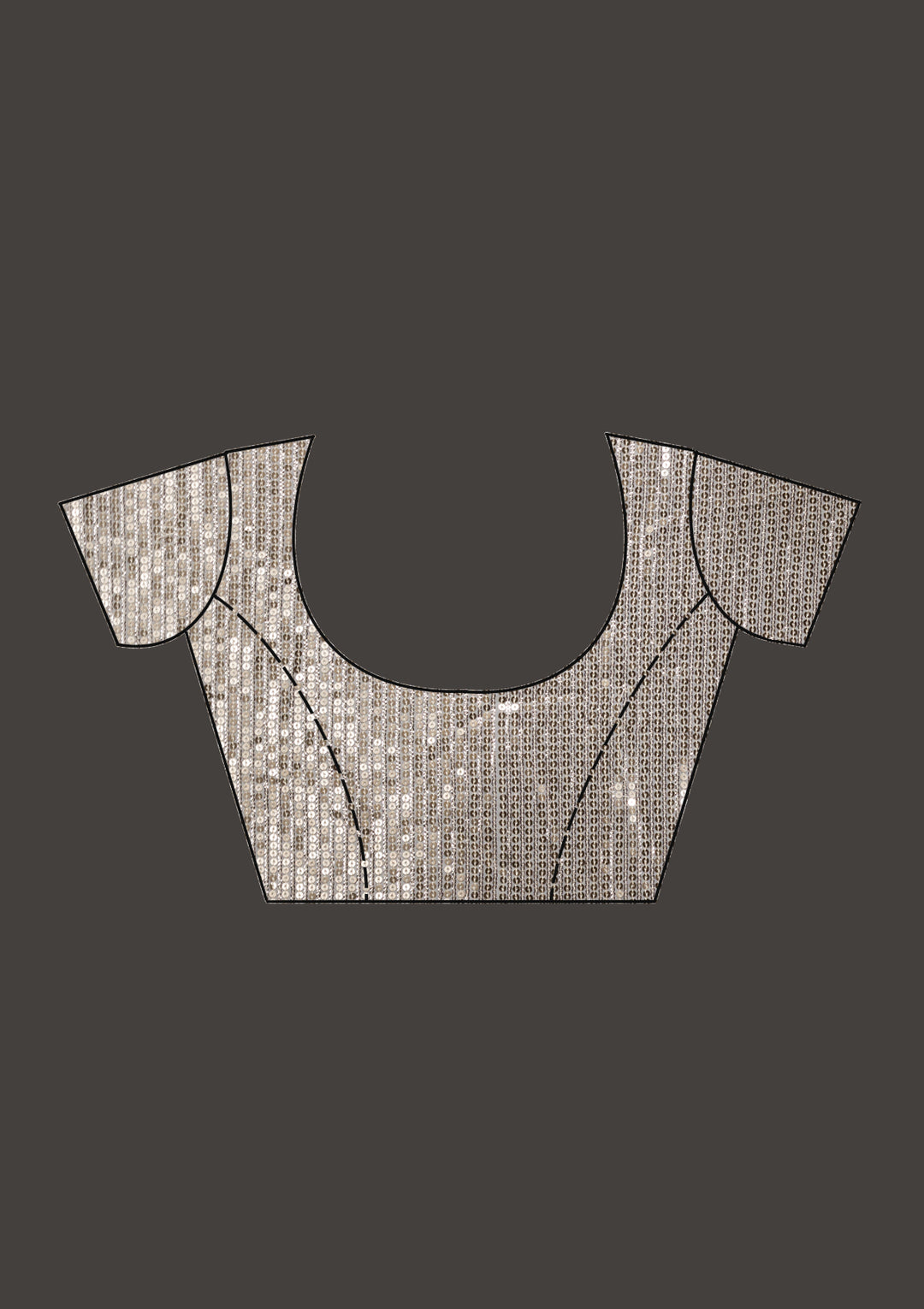 Off White Sequins Georgette Saree