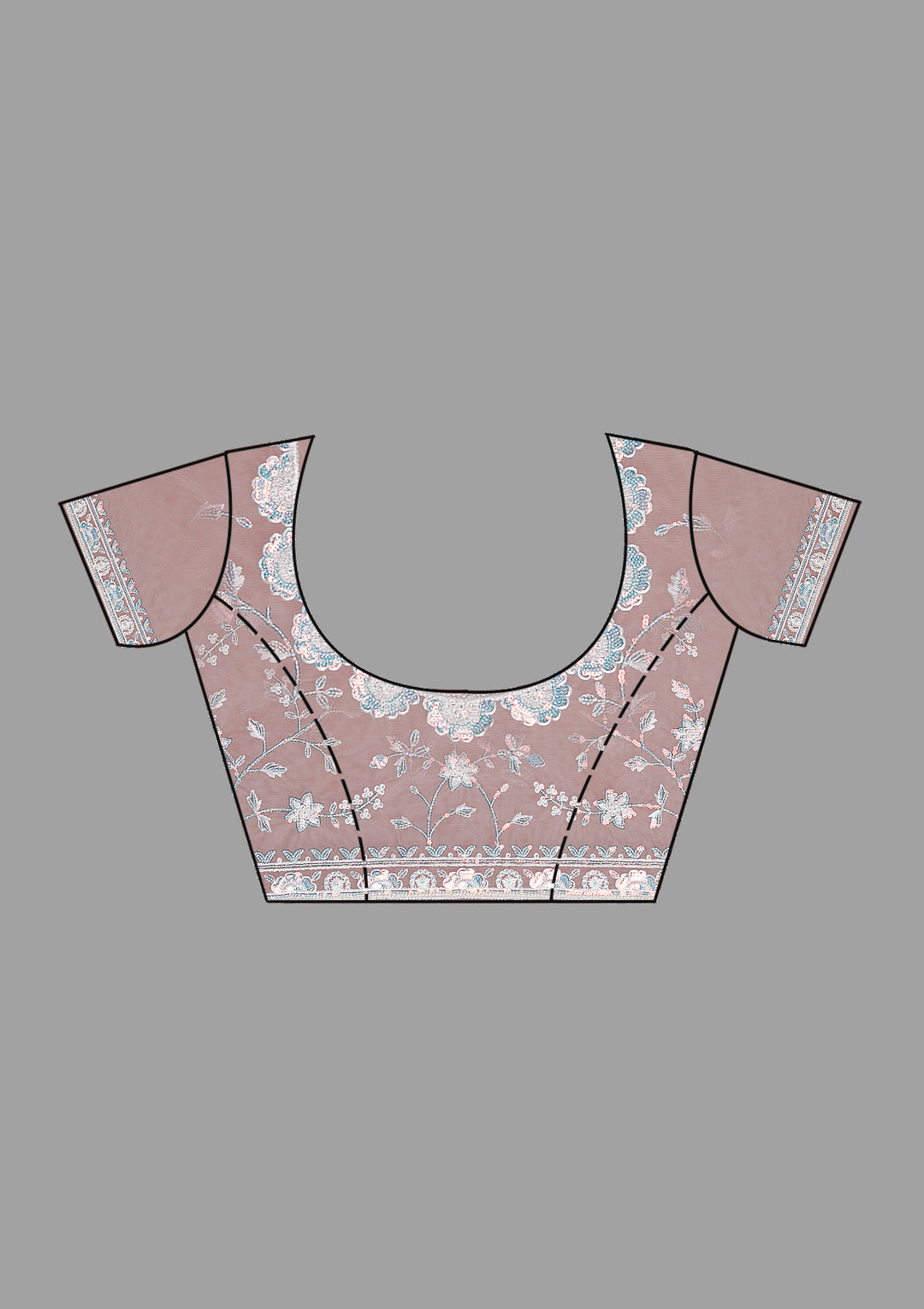 Off White Sequins Tissue Saree