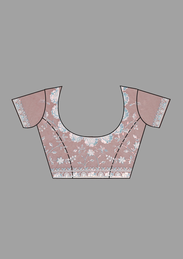 Off White Sequins Tissue Saree