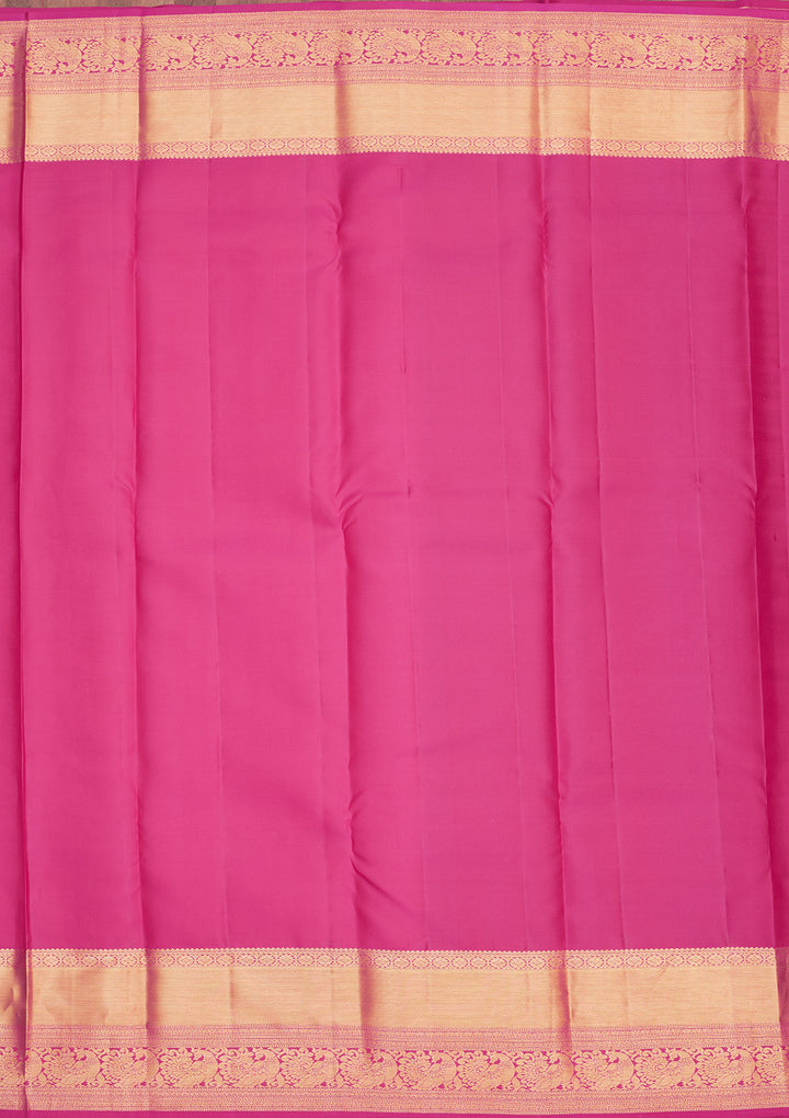Onion Pink Silk Jaal Gold Zariwork Saree With Matching Blouse Piece