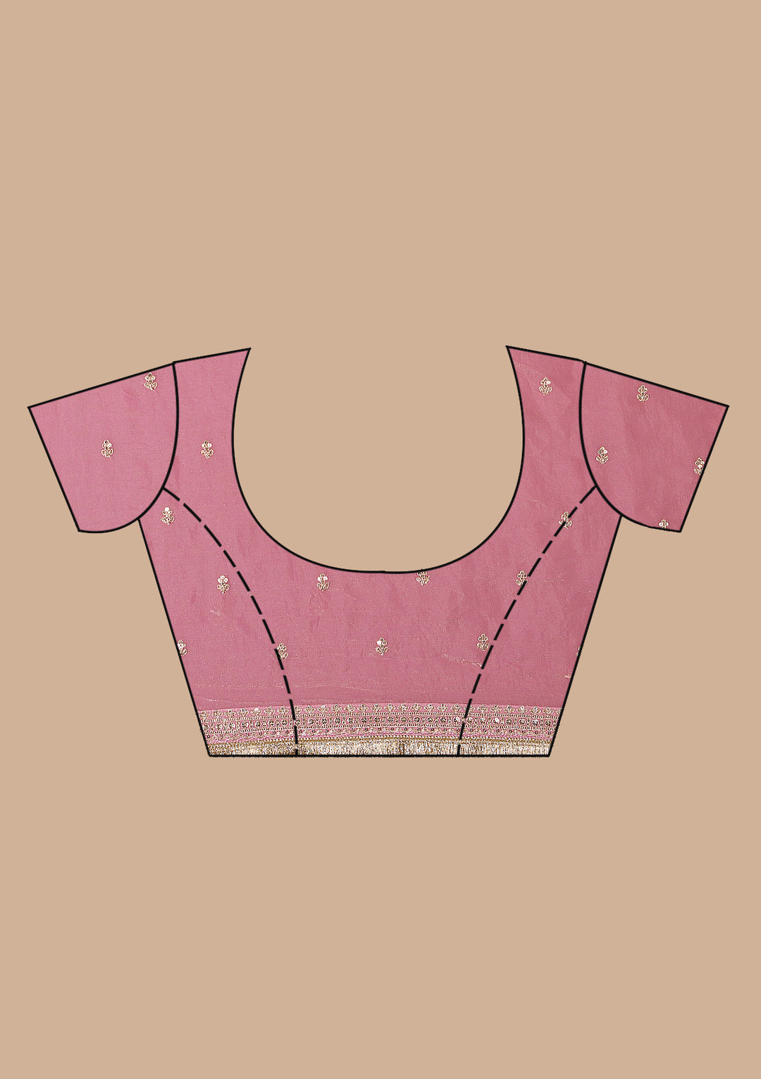 Onion Pink Threadwork Tissue Saree