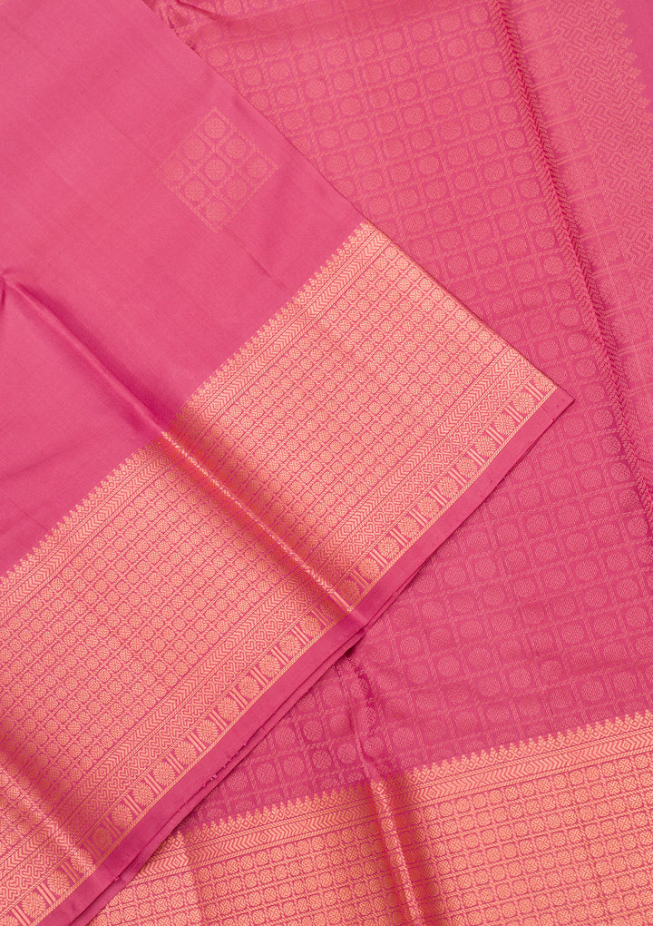 Onion Pink Zariwork Pure Silk Saree