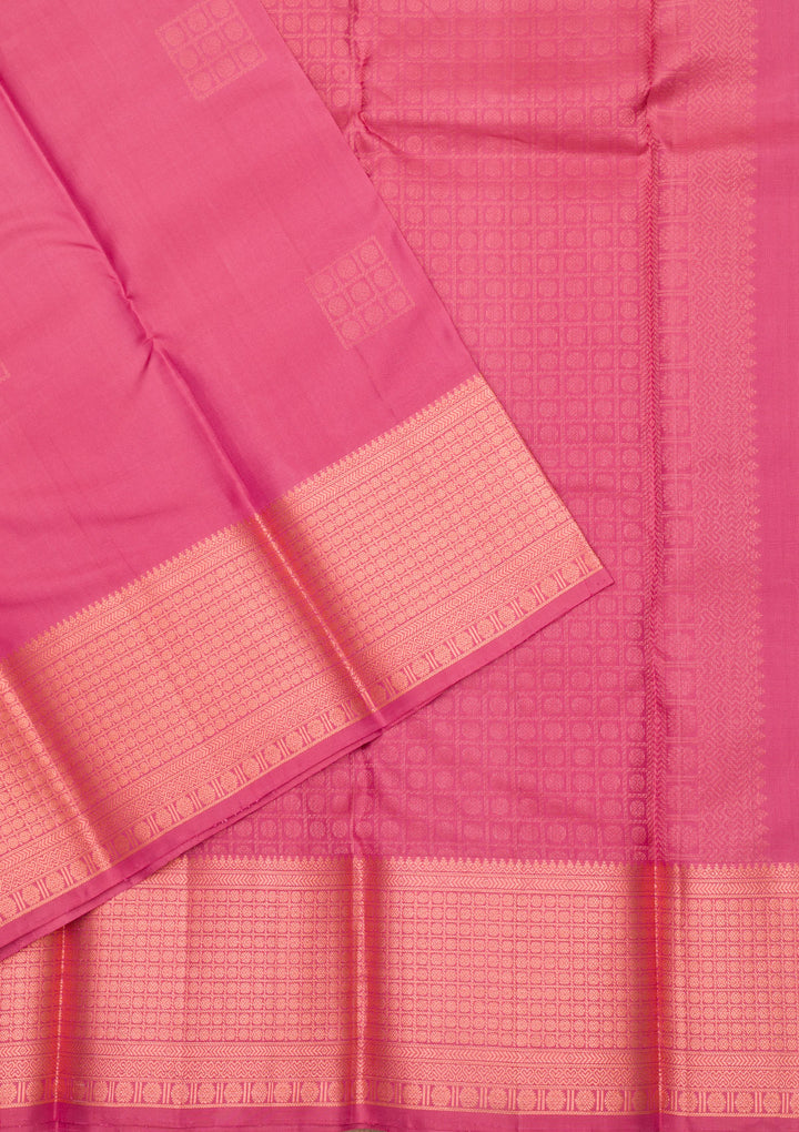 Onion Pink Zariwork Pure Silk Saree