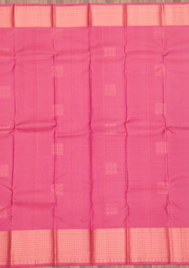 Onion Pink Zariwork Pure Silk Saree