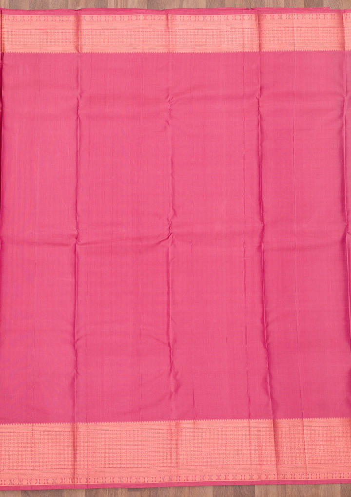 Onion Pink Zariwork Pure Silk Saree