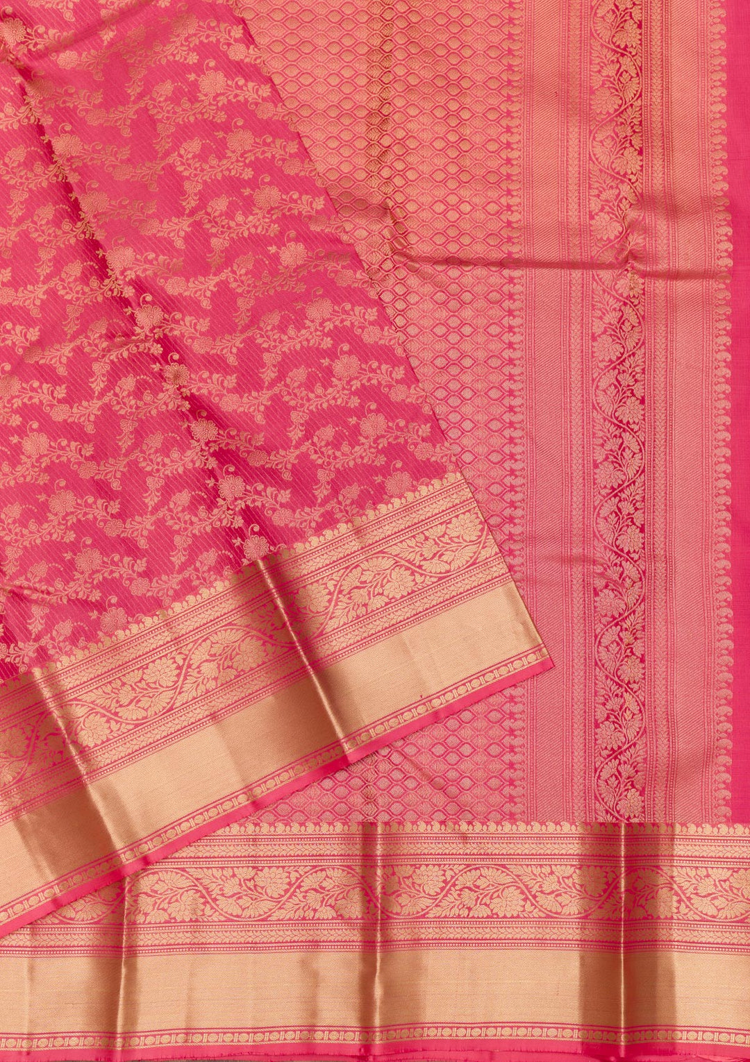 Onion Pink Zariwork Pure Silk Saree