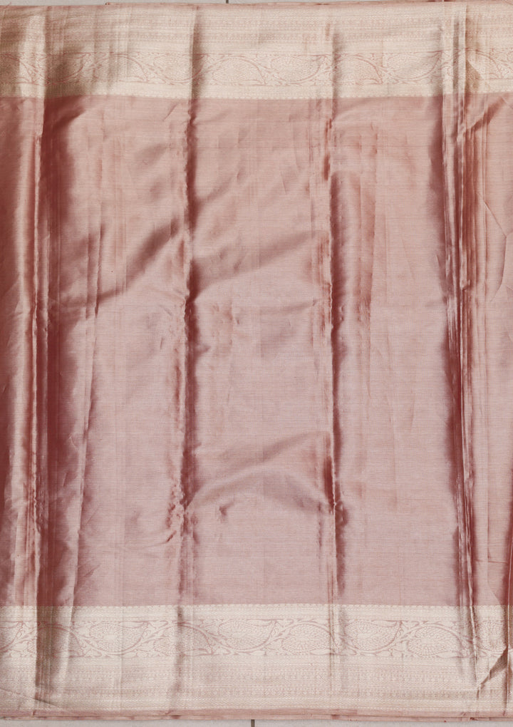 Onion Pink Zariwork Kanjivaram Pure Silk Saree