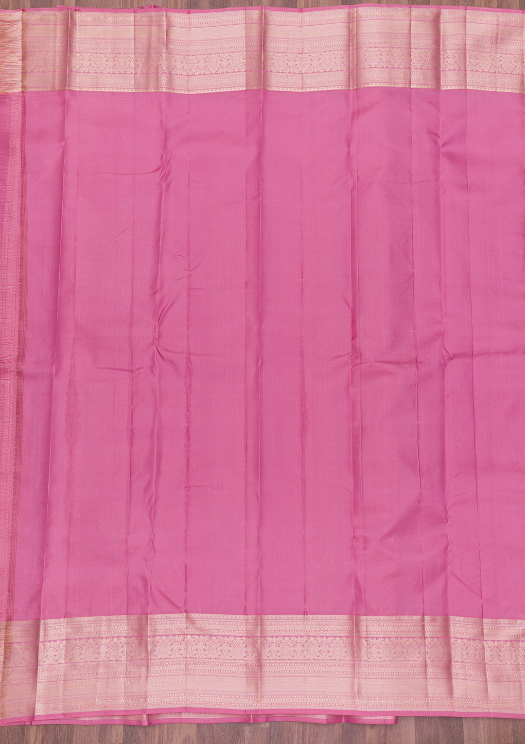 Onion Pink Silk Jaal Gold Zariwork Saree With Matching Blouse Piece