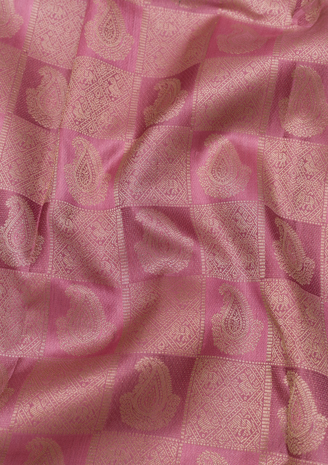 Onion Pink Zariwork Kanjivaram Pure Silk Saree