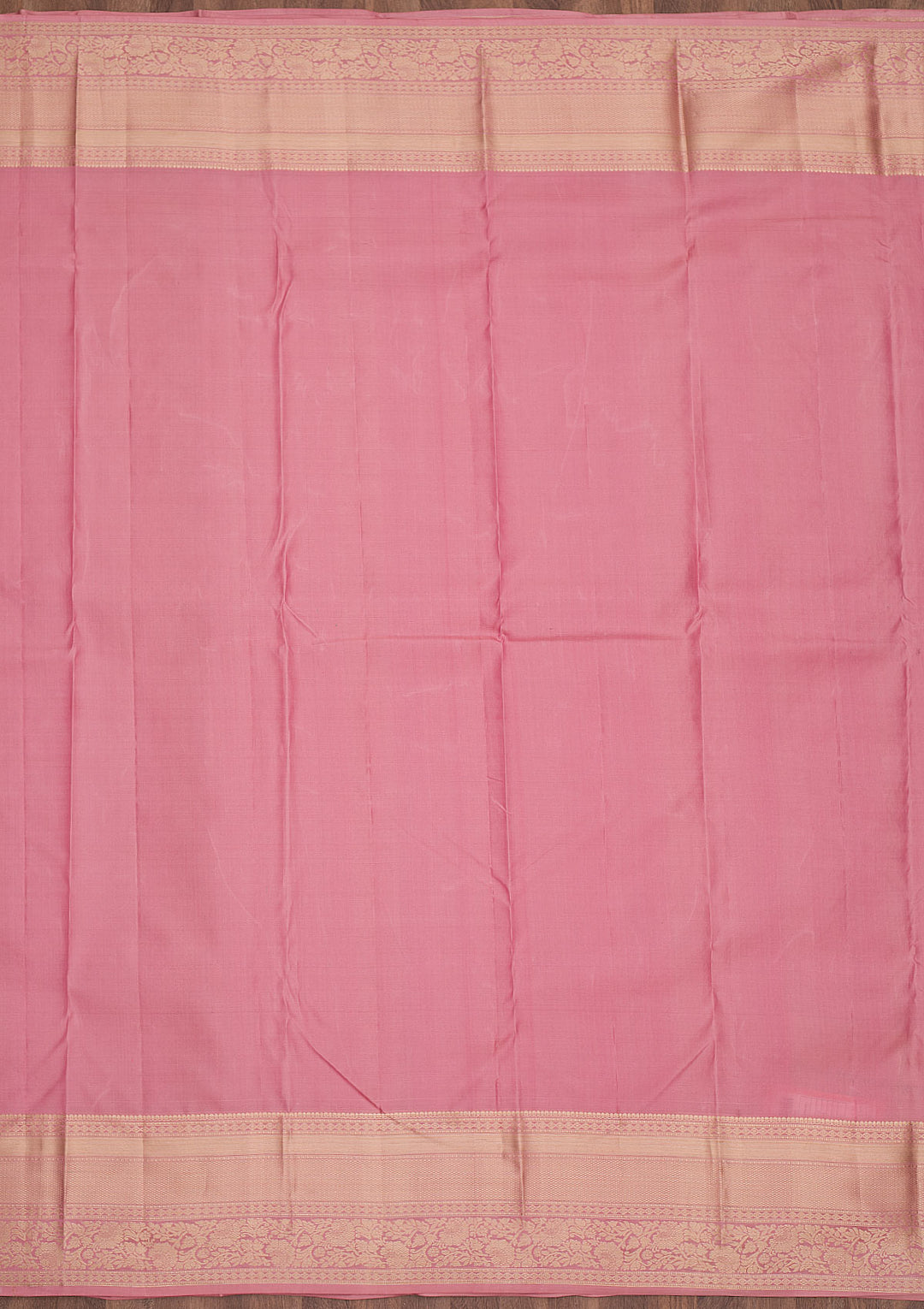 Onion Pink Silk Jaal Gold Zariwork Saree With Matching Blouse Piece