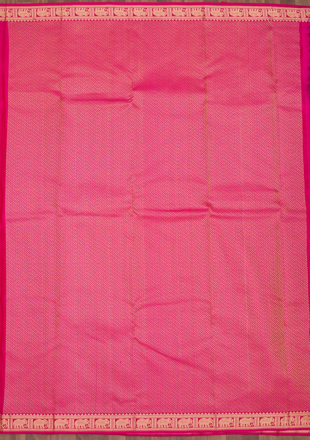 Onion Pink Silk Buti Gold Zariwork Saree With Matching Blouse Piece