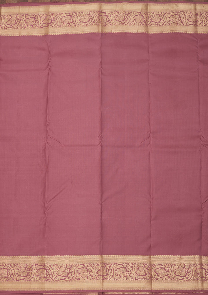 Onion Pink Pure Silk Jaal Zariwork Saree With Matching Blouse Piece