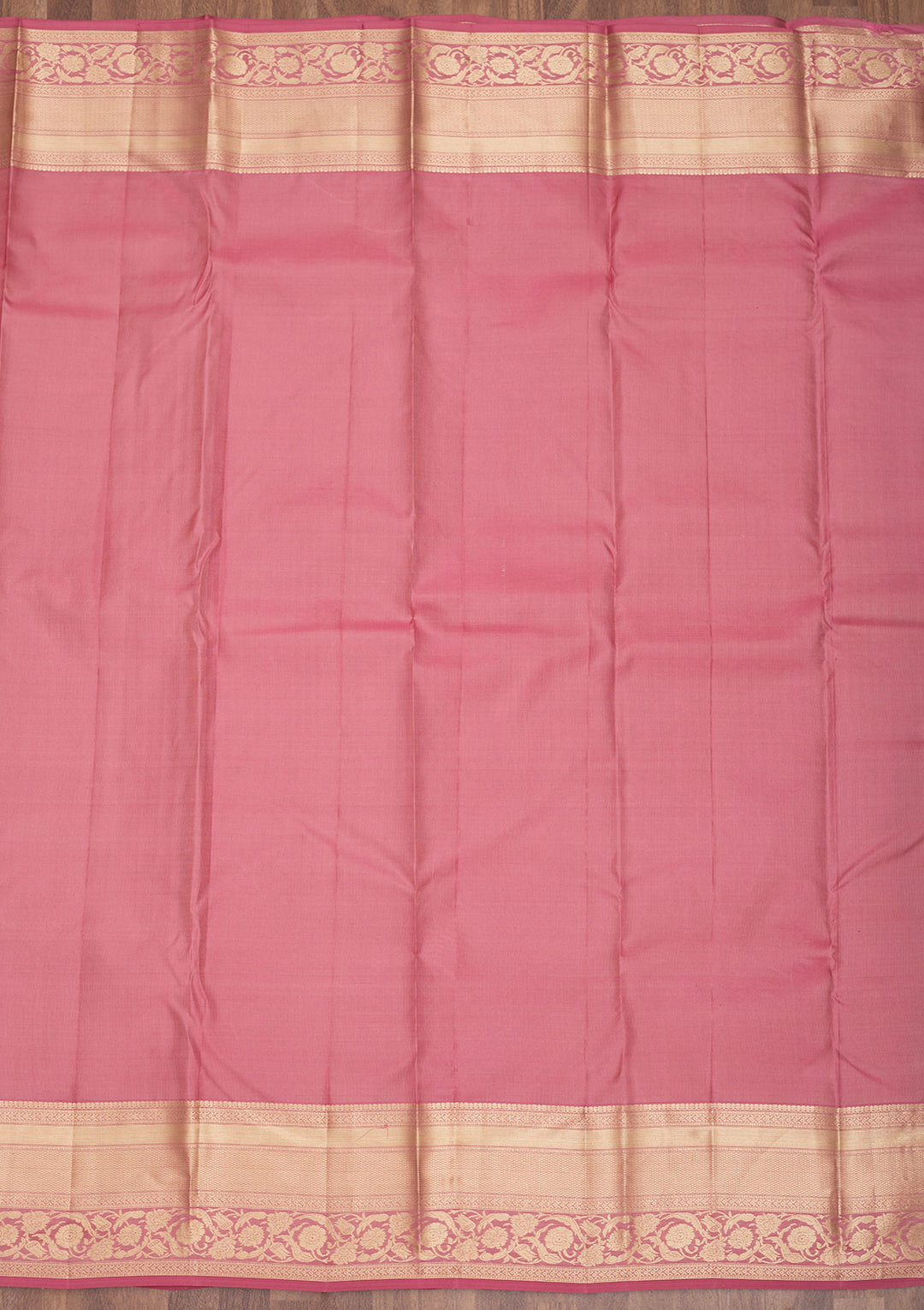 Onion Pink Pure Silk Jaal Gold Zariwork Saree With Matching Blouse Piece