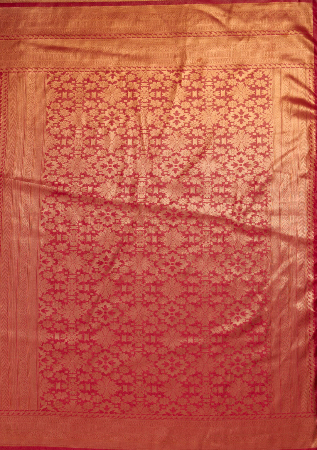 Onion Pink Silk Stripes Gold Zariwork Saree With Matching Blouse Piece