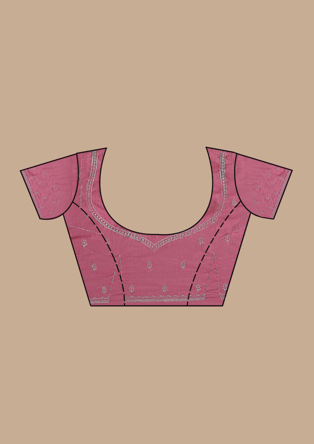 Onion Pink Zariwork Soft Silk Saree