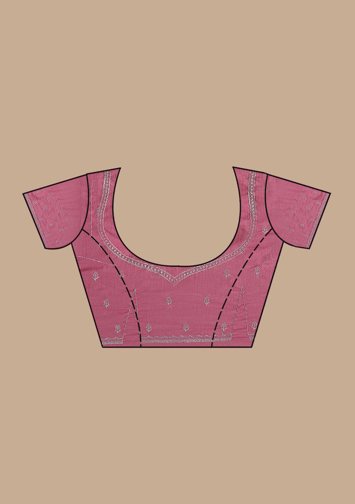 Onion Pink Zariwork Soft Silk Saree