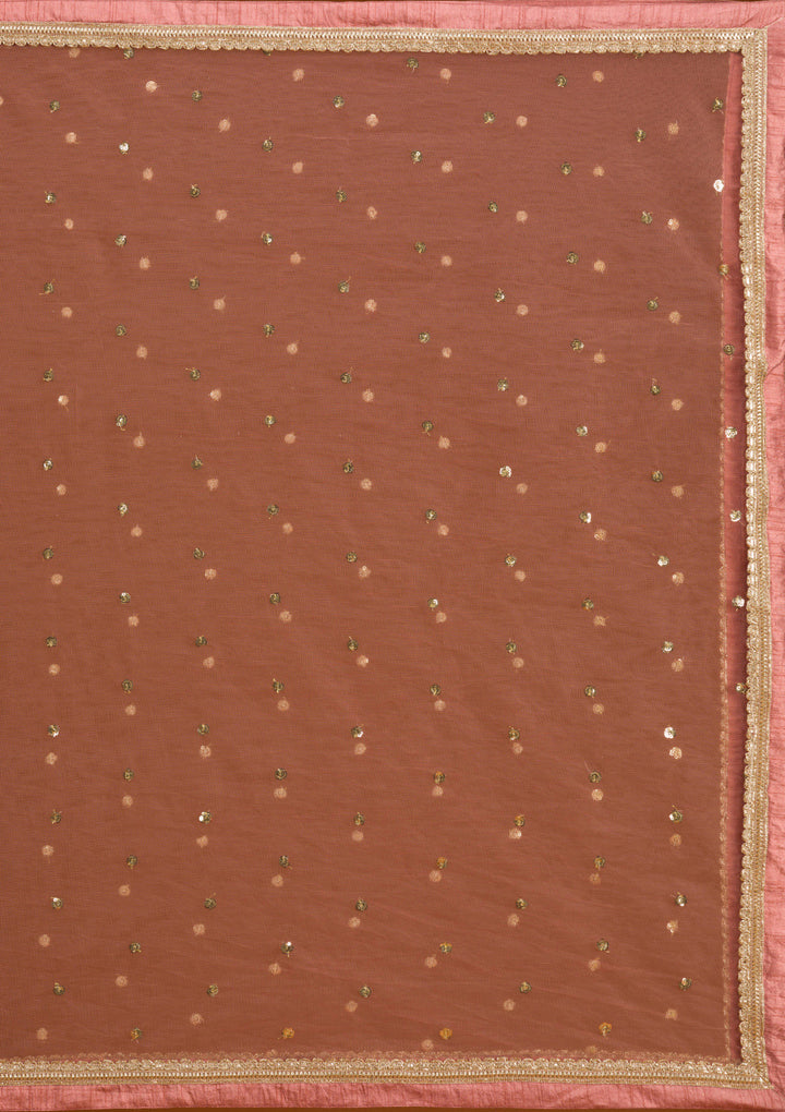 Onion Pink Zariwork Tissue Readymade Salwar Suit