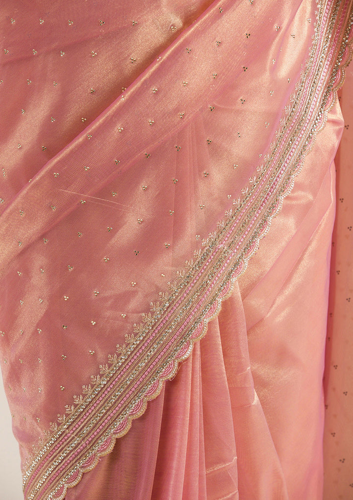 Mauve Zariwork Organza Saree