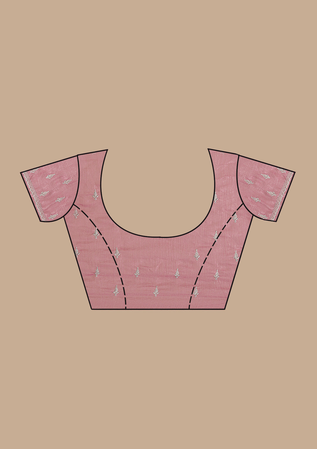 Onion Pink Zariwork Tissue Saree