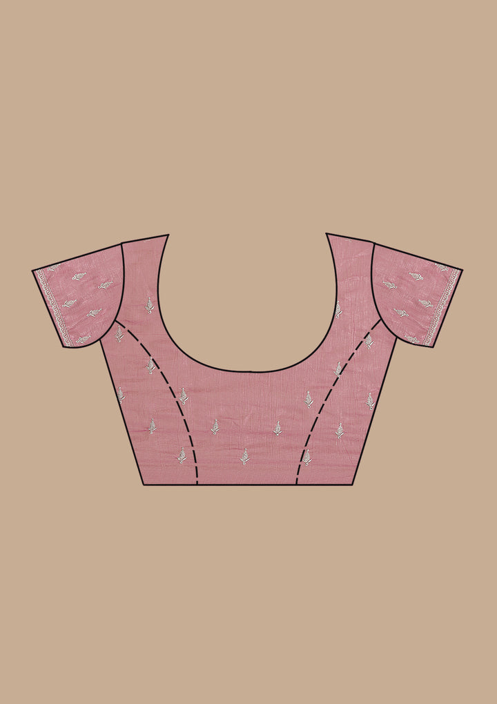 Onion Pink Zariwork Tissue Saree