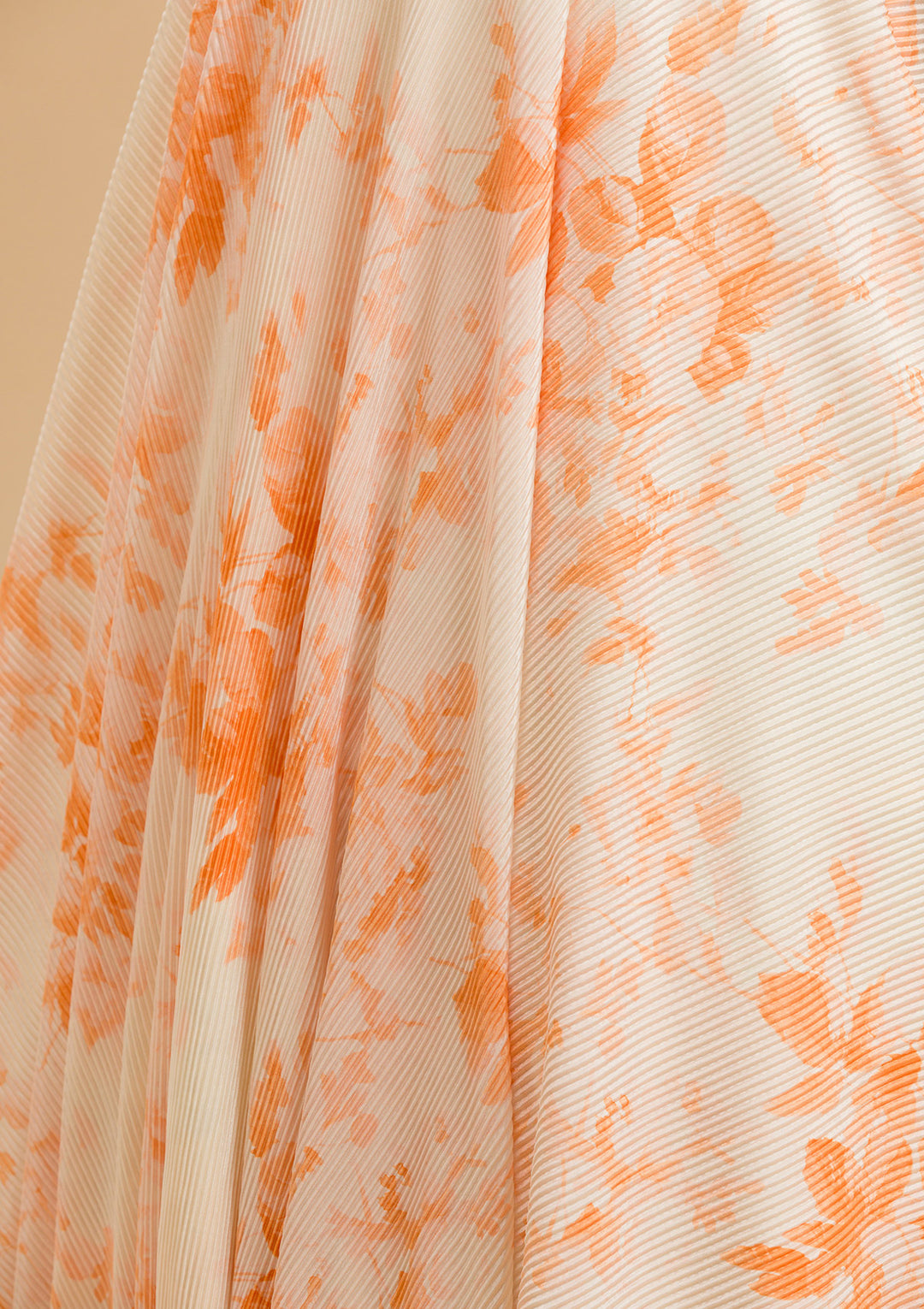 Orange Cutdana Lycra Readymade Lehenga