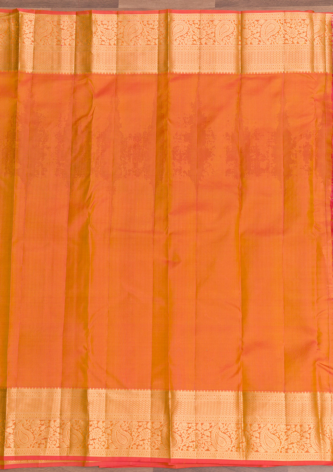 Orange Zariwork Pure Silk Saree-Koskii