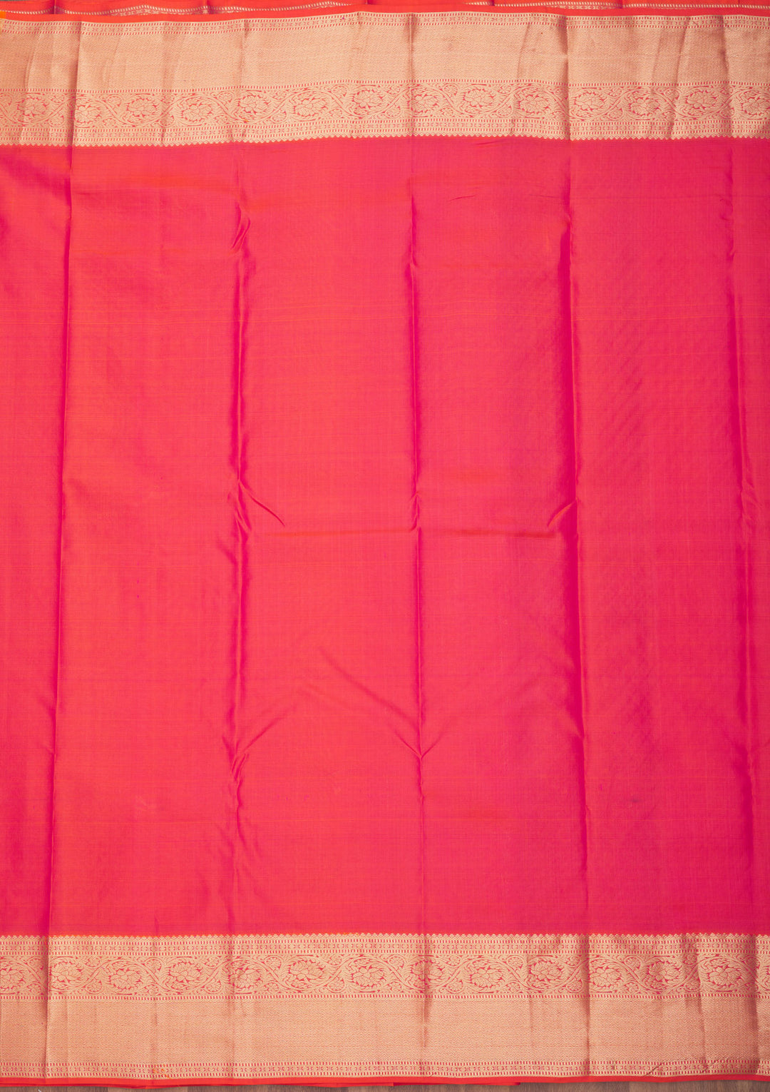 Orange Silk Jaal Gold Zariwork Saree With Matching Blouse Piece