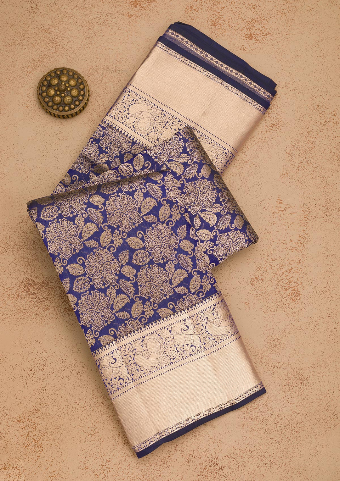 Royal Blue Zariwork Pure Silk Saree