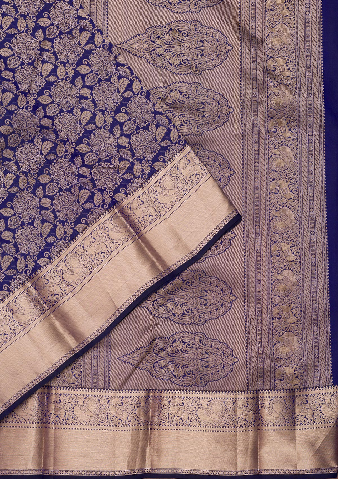 Royal Blue Zariwork Pure Silk Saree