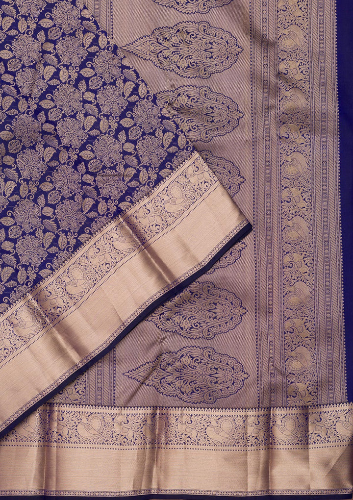 Royal Blue Zariwork Pure Silk Saree