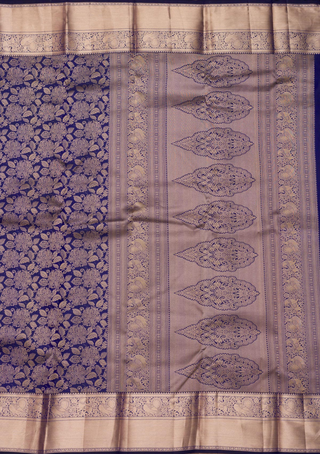 Royal Blue Zariwork Pure Silk Saree