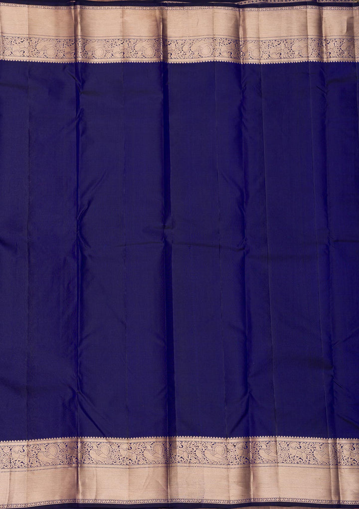 Royal Blue Zariwork Pure Silk Saree
