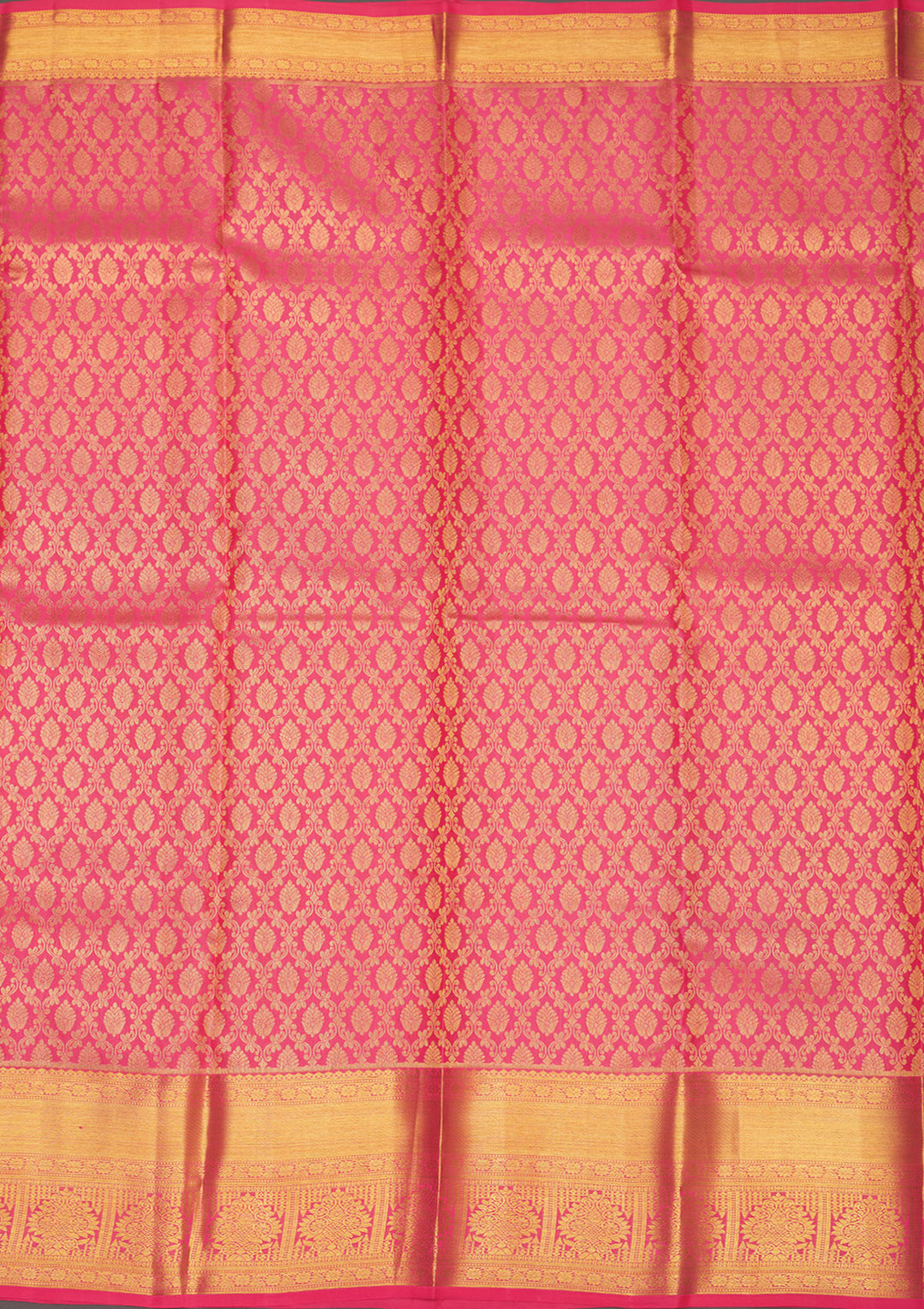 Orange Silk Jaal Gold Zariwork Saree With Matching Blouse Piece