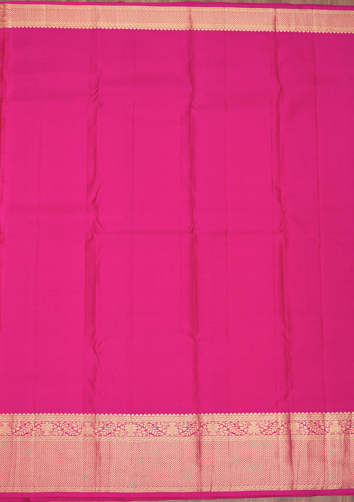 Orange Silk Buti Gold Zariwork Saree With Matching Blouse Piece