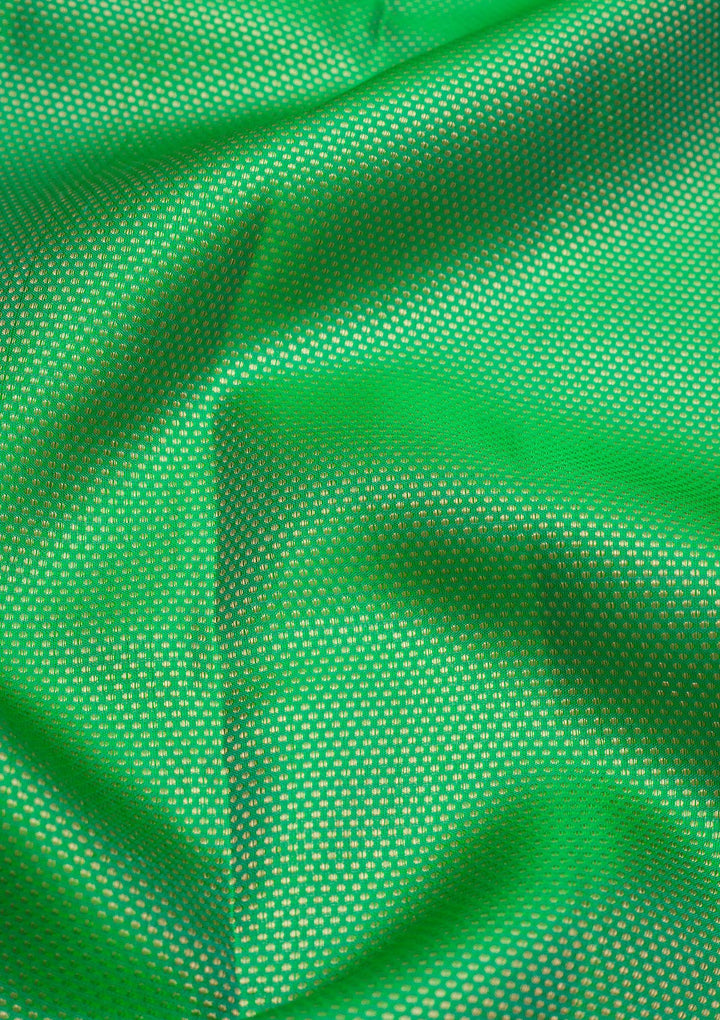 Parrot Green Zariwork Pure Silk Saree