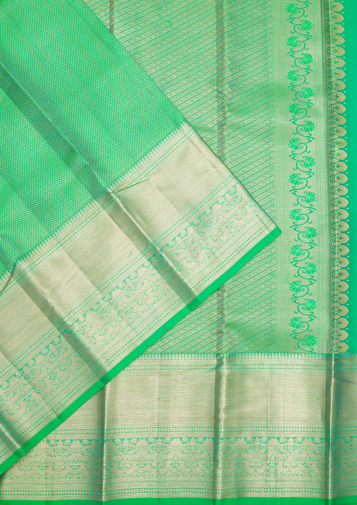 Parrot Green Zariwork Pure Silk Saree