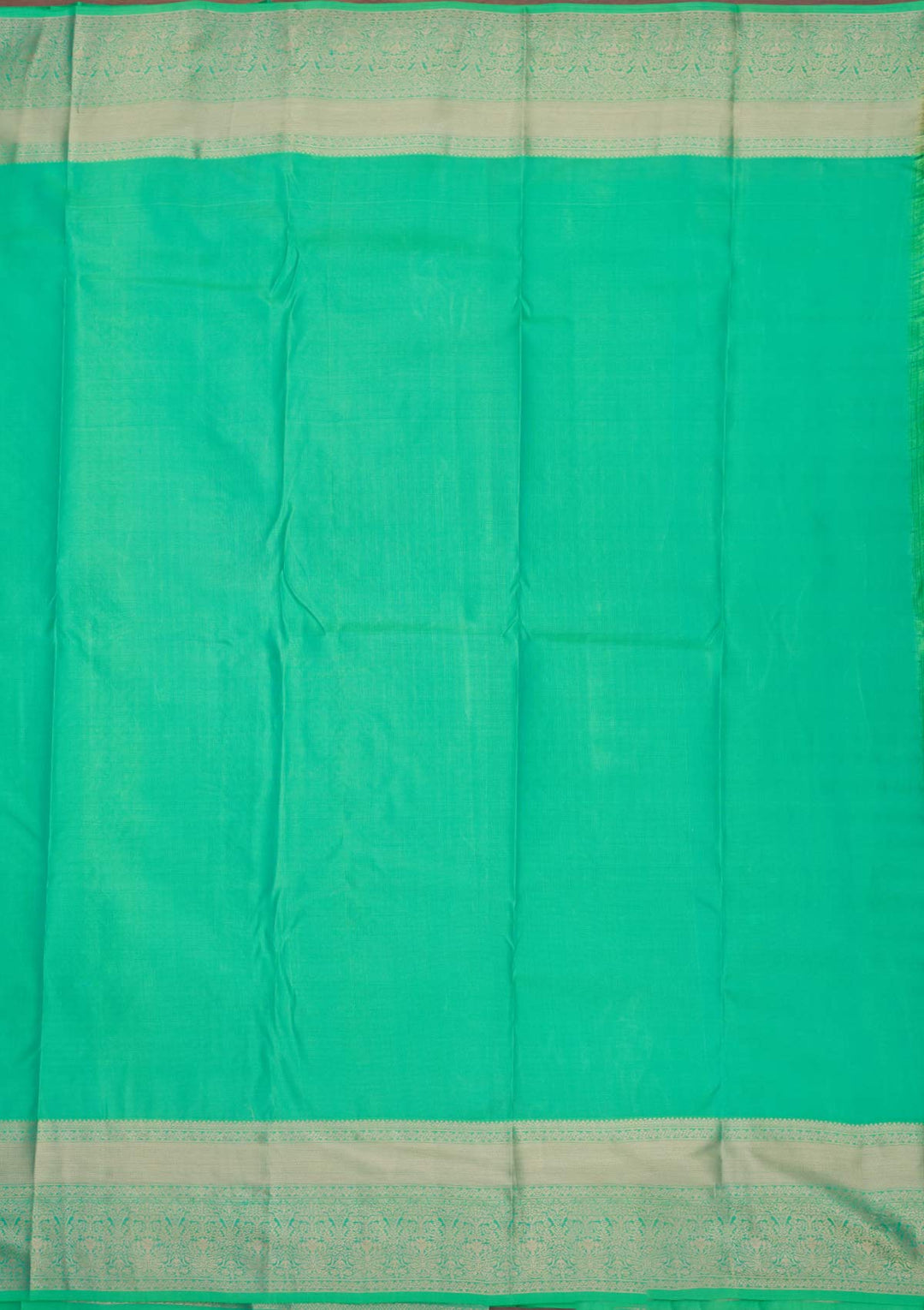Parrot Green Silk Jaal Gold Zariwork Saree With Matching Blouse Piece