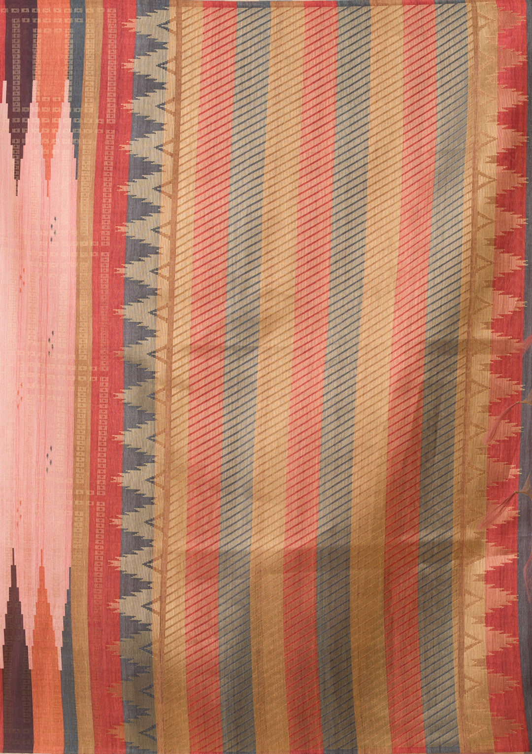 Peach Silk Buti Saree With Matching Blouse Piece