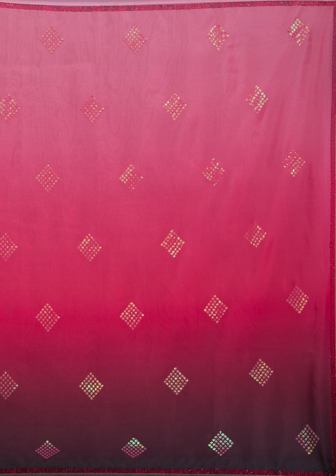Peach Satin Swarovski Saree With Matching Blouse Piece