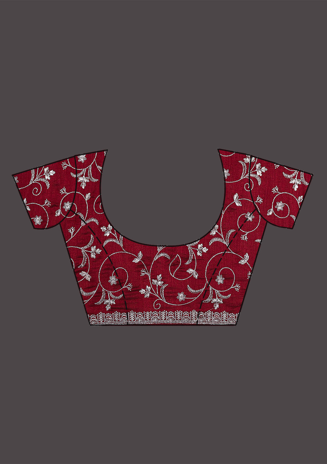 Peach Threadwork Raw Silk Saree