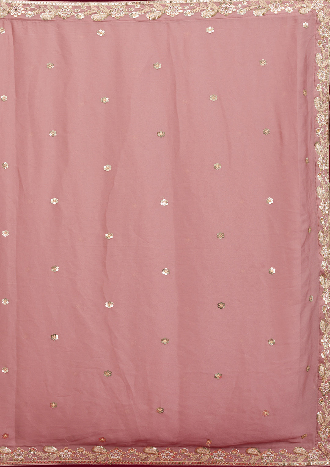 Peach Zariwork Georgette Readymade Lehenga