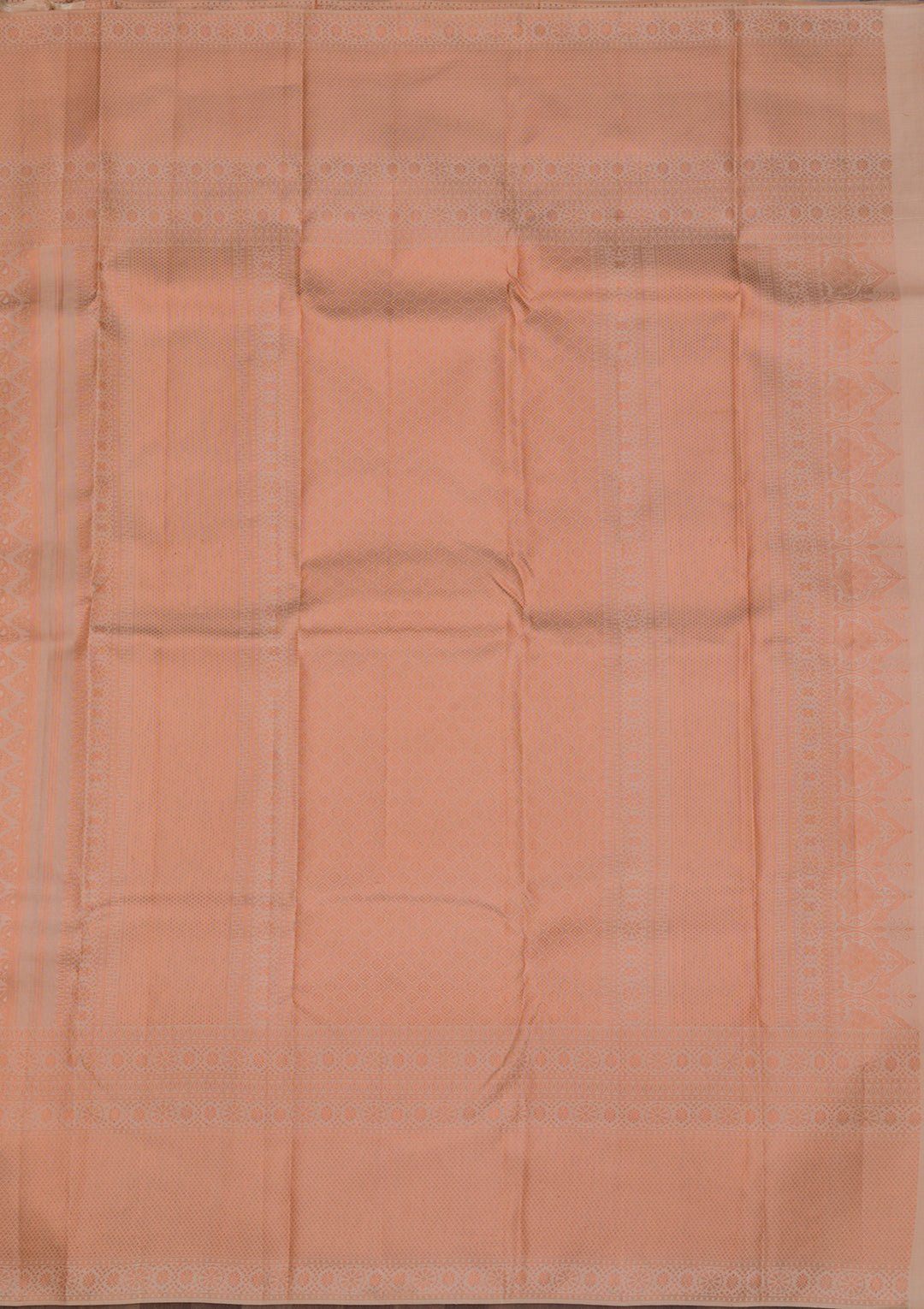 Peach Silk Jaal Antique Zariwork Saree With Matching Blouse Piece