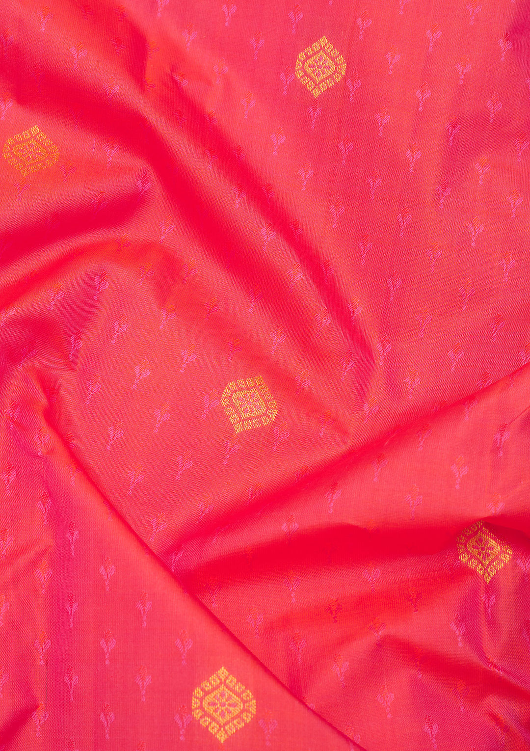 Peach Silk Buti Gold Zariwork Saree With Matching Blouse Piece